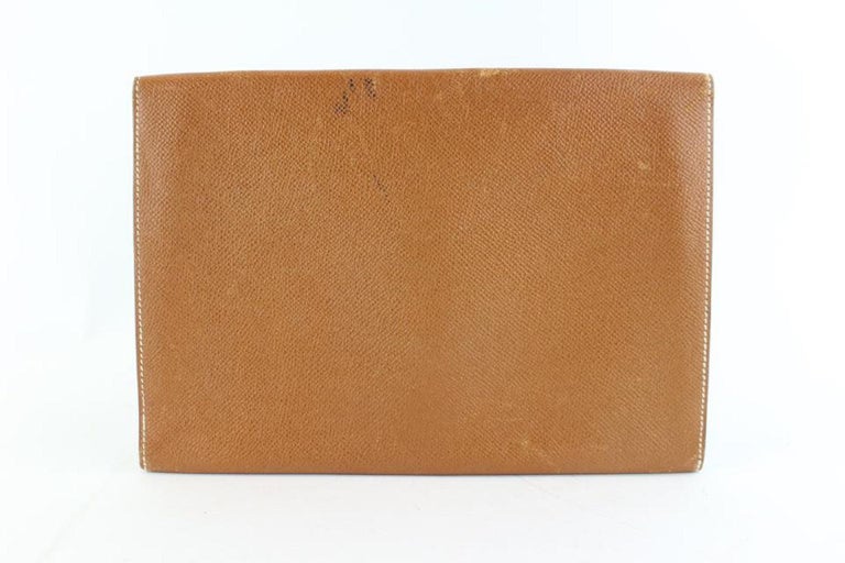 Hermès Pochette Rio Envelope 7hz1128 Brown Leather Clutch