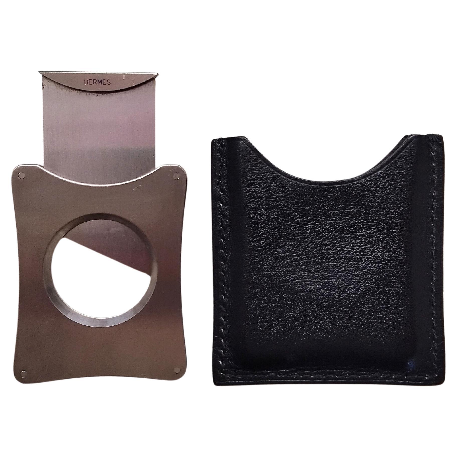 Tagliasigari tascabile Hermès con custodia in pelle in vendita 5