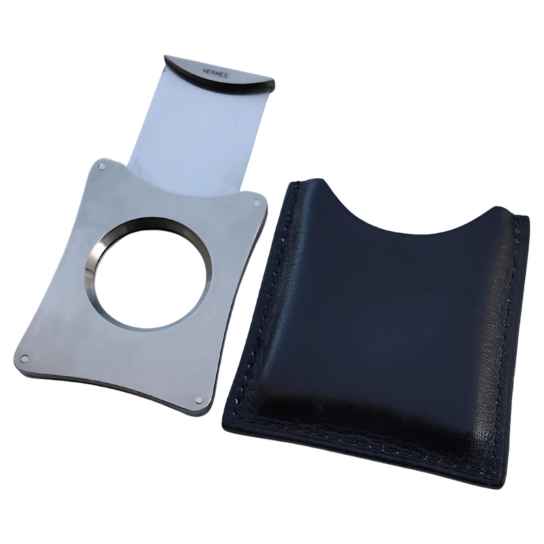Tagliasigari tascabile Hermès con custodia in pelle in vendita 4