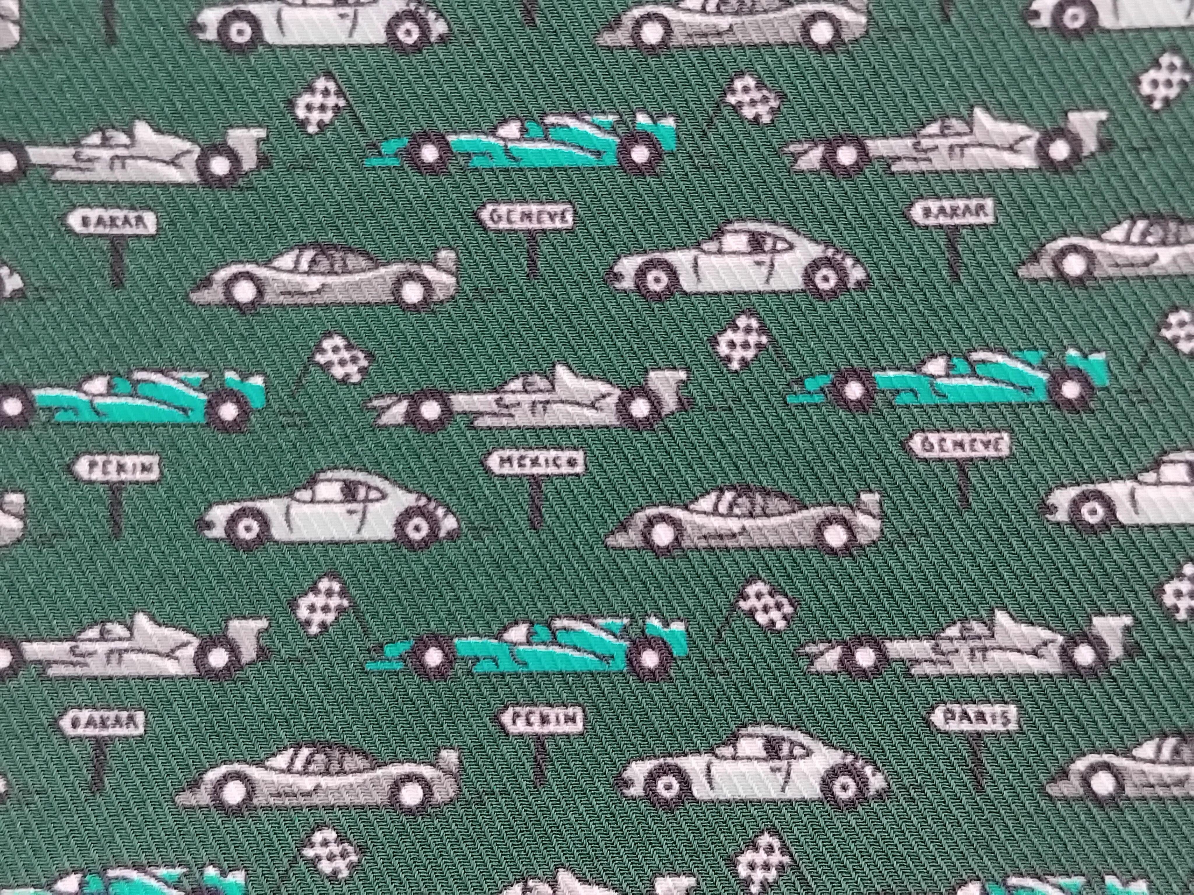 Men's Hermès Pocket Square Silk FIA International Automobile Federation Racing Cars