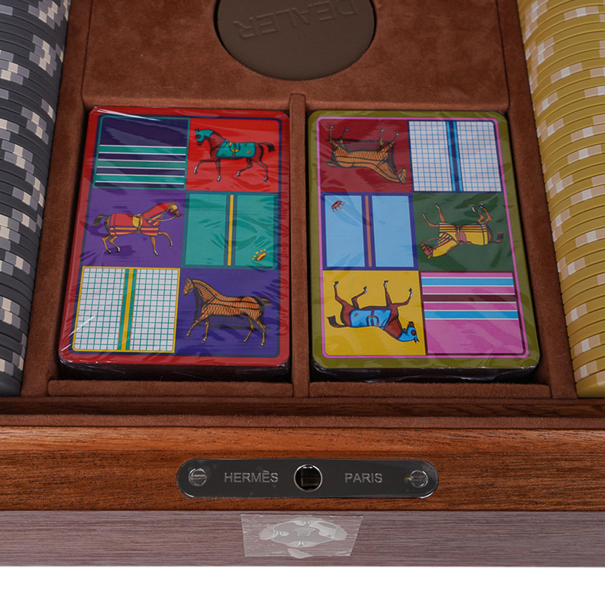 Hermes Poker Box Set Mahogany Wood New w/Box 3