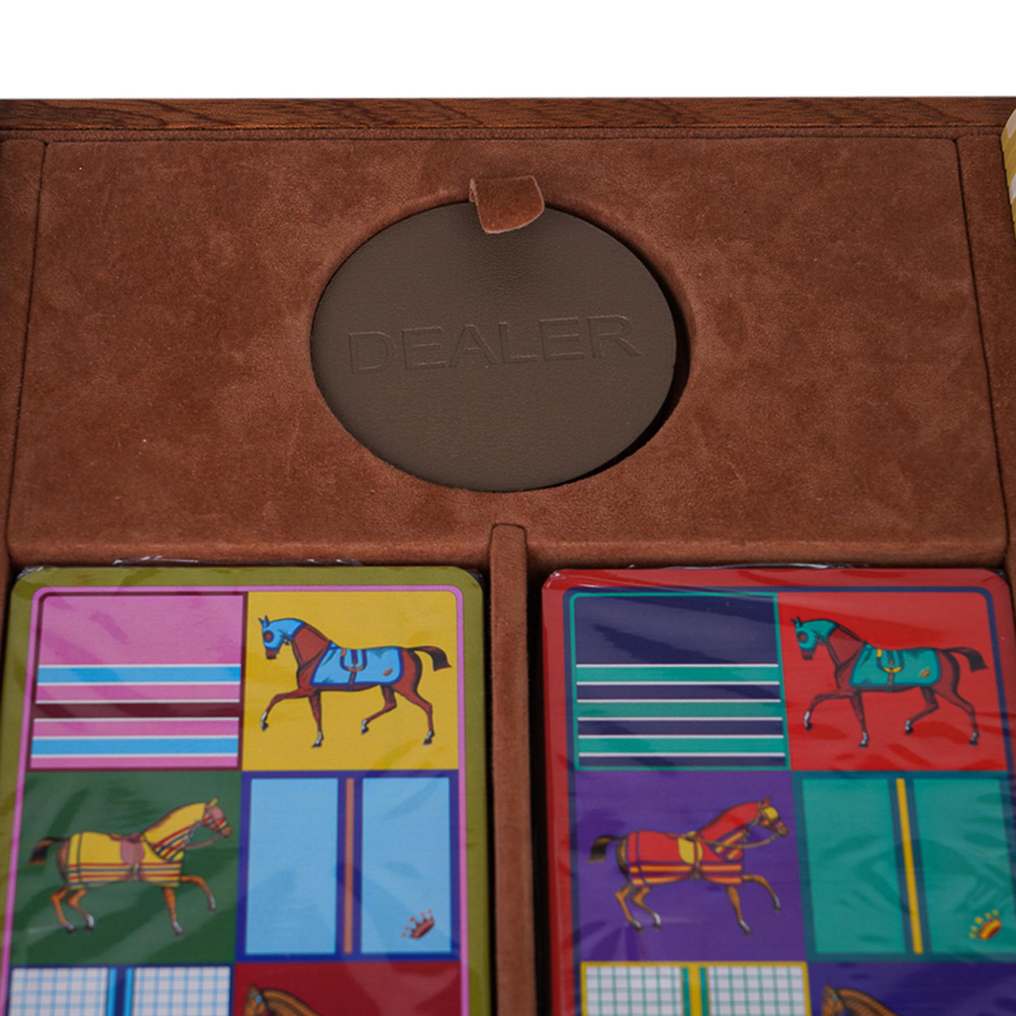 Hermes Poker Box Set Mahogany Wood New w/Box In New Condition In Miami, FL