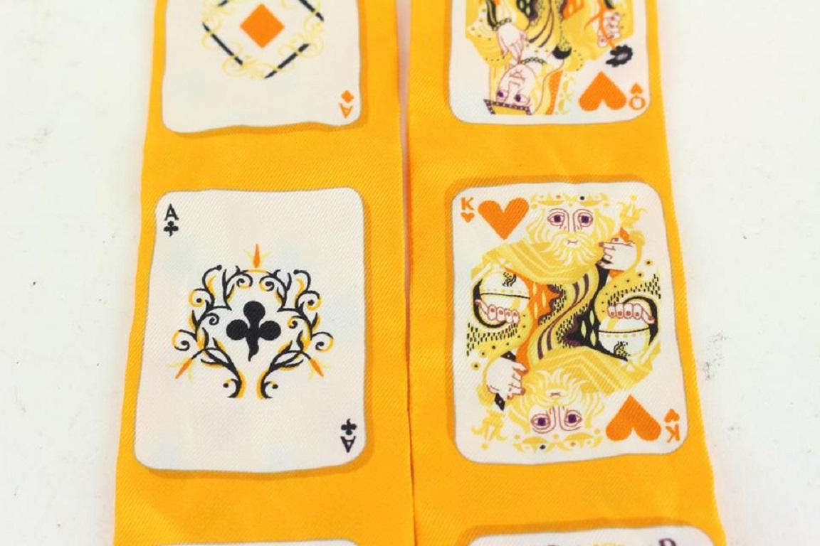 Hermès Poker Cards Ace Motif Twilly Silkf Scarf Bandeau 923her12 2