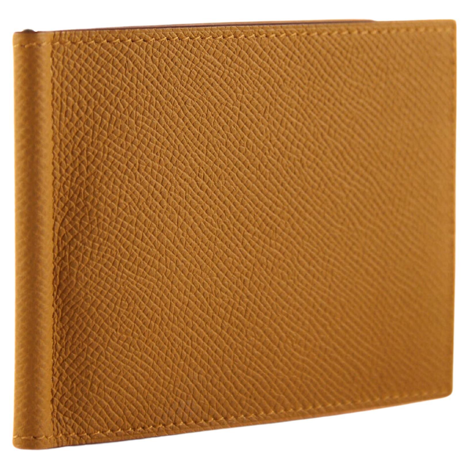 HERMÈS POKER COMPACT WALLET BISCUIT Epsom Leather For Sale