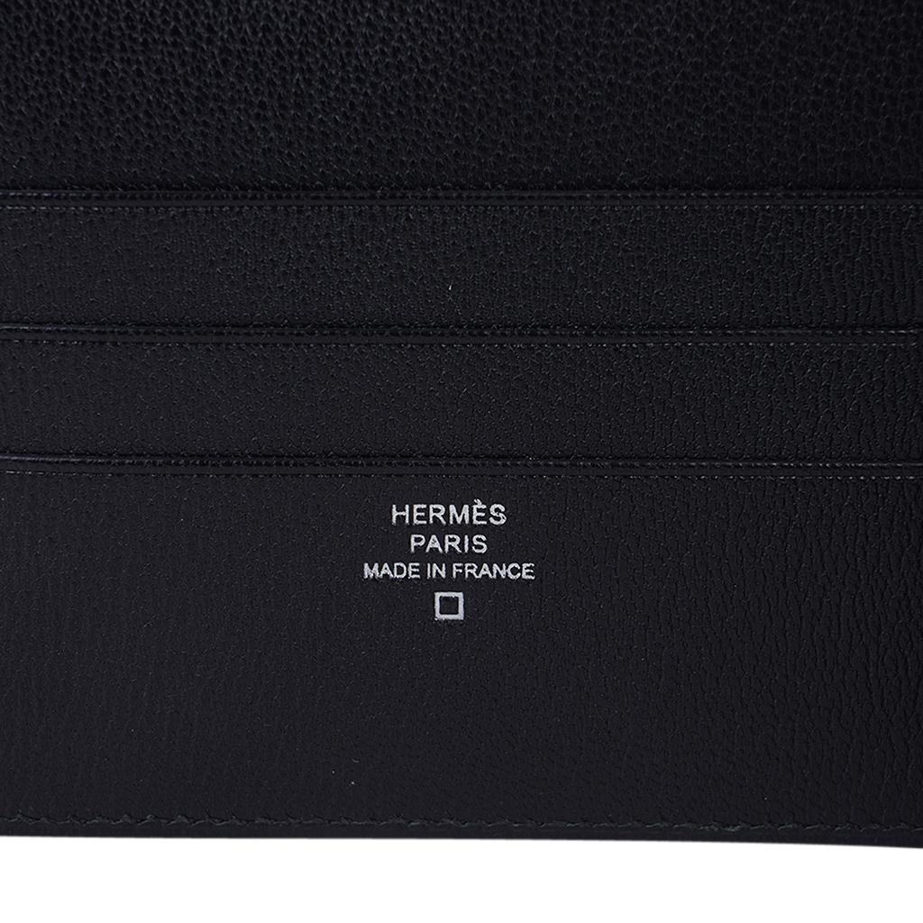 Hermes Poker Compact Wallet Black Matte Alligator New w/Box For Sale 5