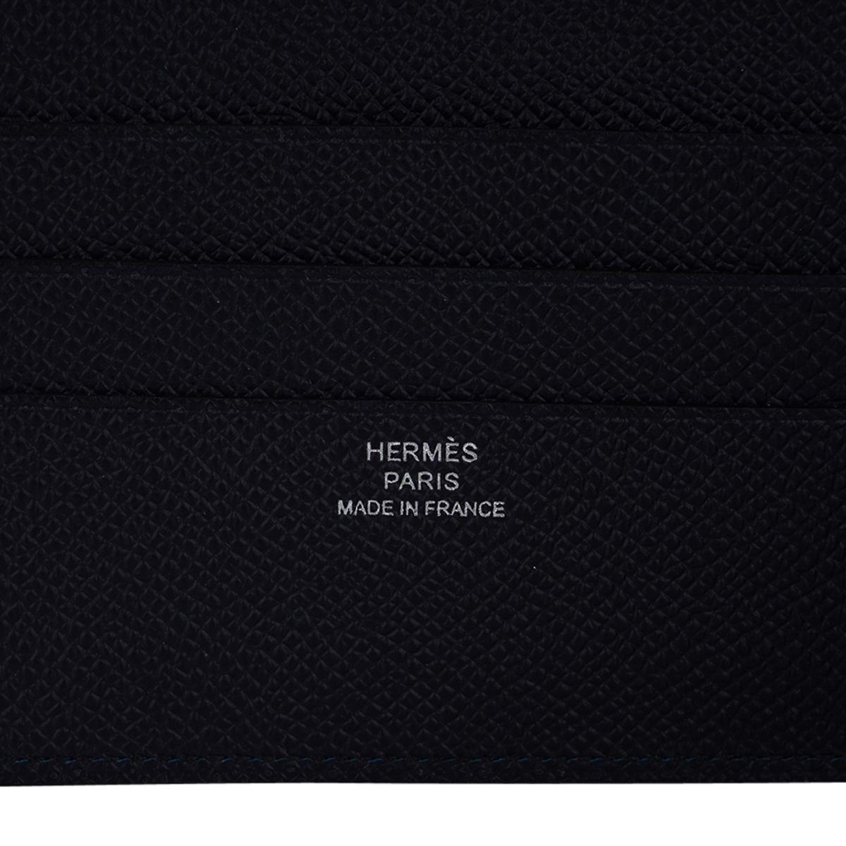 Hermes Poker Jungle Compact Wallet Black Epsom Leather 1