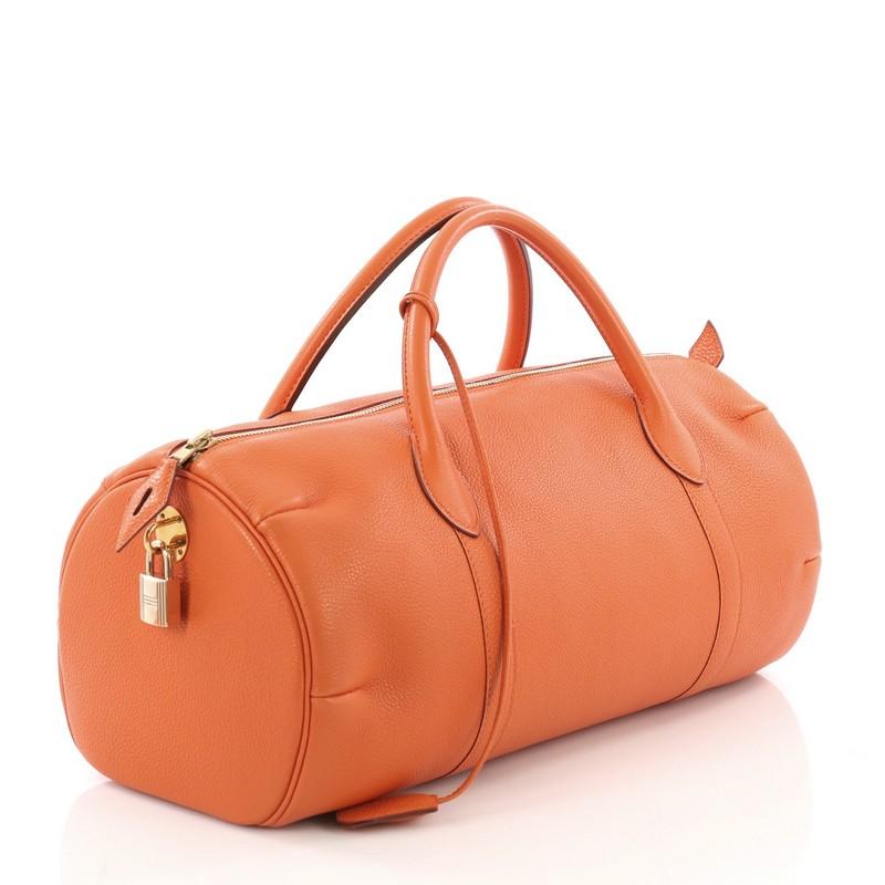 Hermes Polochon Satchel Togo 38 In Good Condition In NY, NY