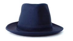Hermès Polyester Hat Navy Blue S. 55/56