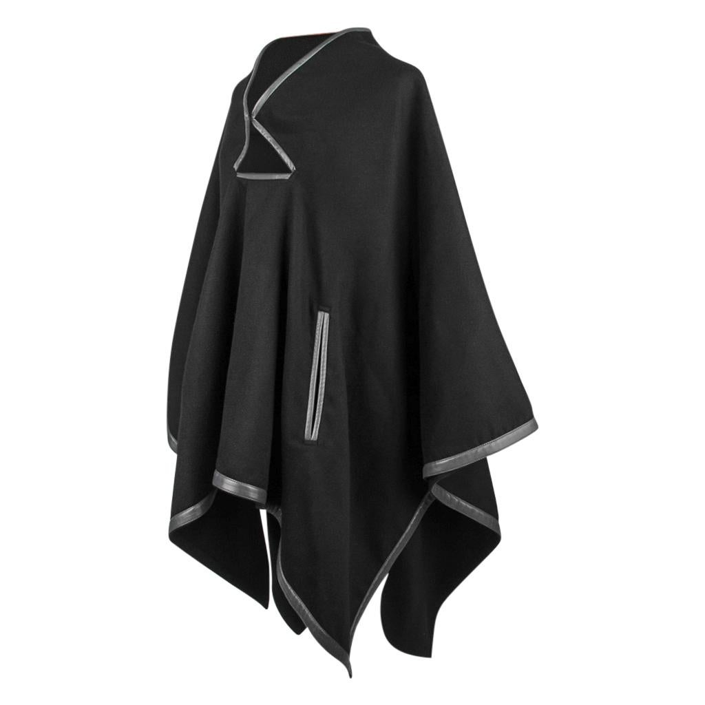 black cashmere poncho