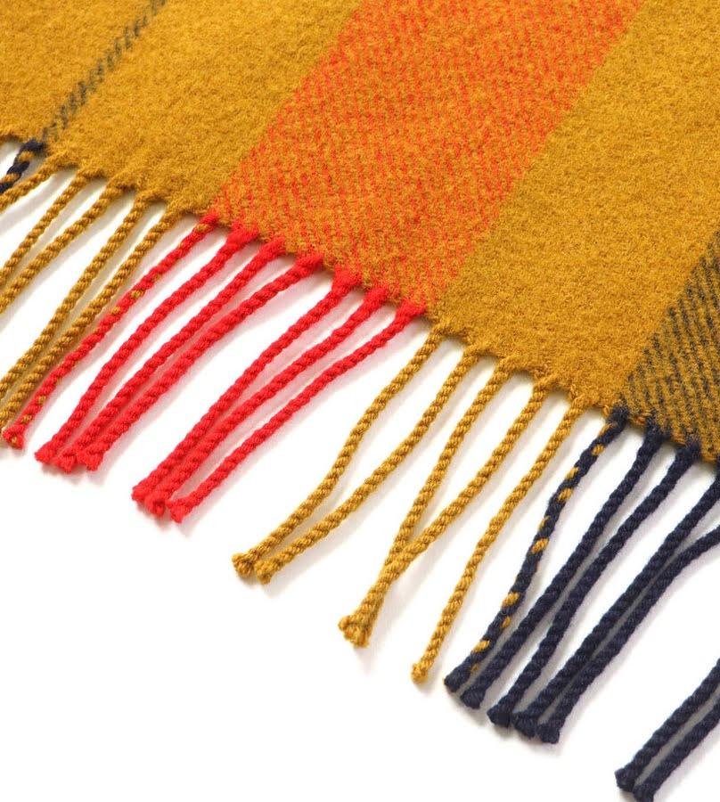 Hermes Poncho Wrap Rocobar Moutard Gelb mit Quasten 1