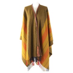 Hermes Poncho Wrap Rocobar Moutard Giallo con nappe