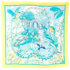 Hermes Pond Scene Silk Scarf