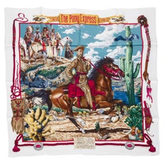 Hermès Pony Express Silk Twill Scarf, Kermit Oliver