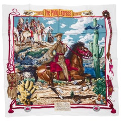 Hermès Pony Express Silk Twill Scarf, Kermit Oliver