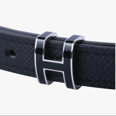 Hermès Pop H Belt 15mm Black Epsom Leather Palladium Hardware - '20s