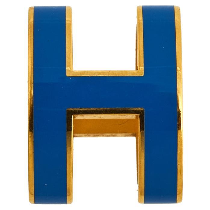Hermès Pop H Gold Plated Blue Lacquer Pendant