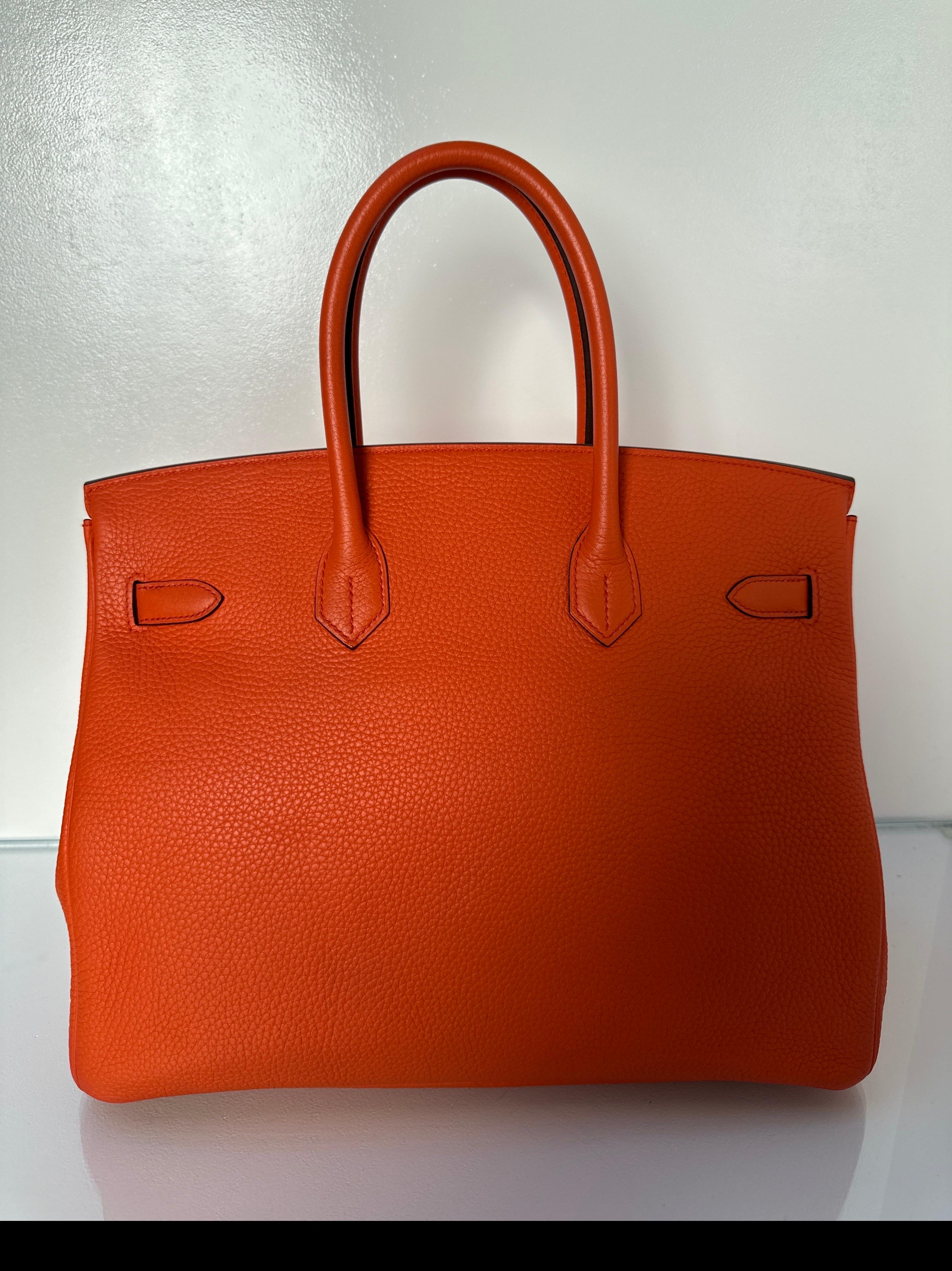 Women's or Men's Hermes Poppy Orange Birkin 35 Bag