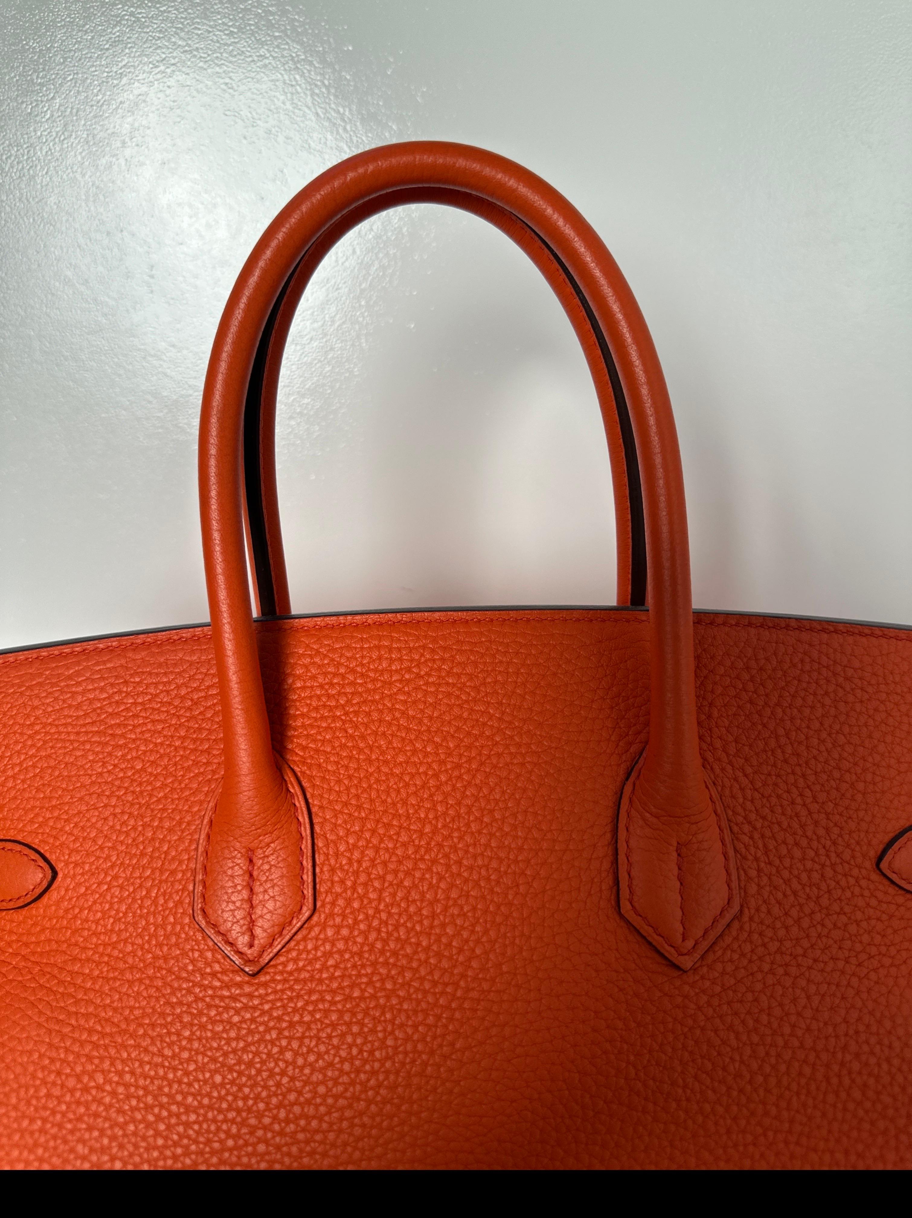 Hermes Poppy Orange Birkin 35 Bag 1