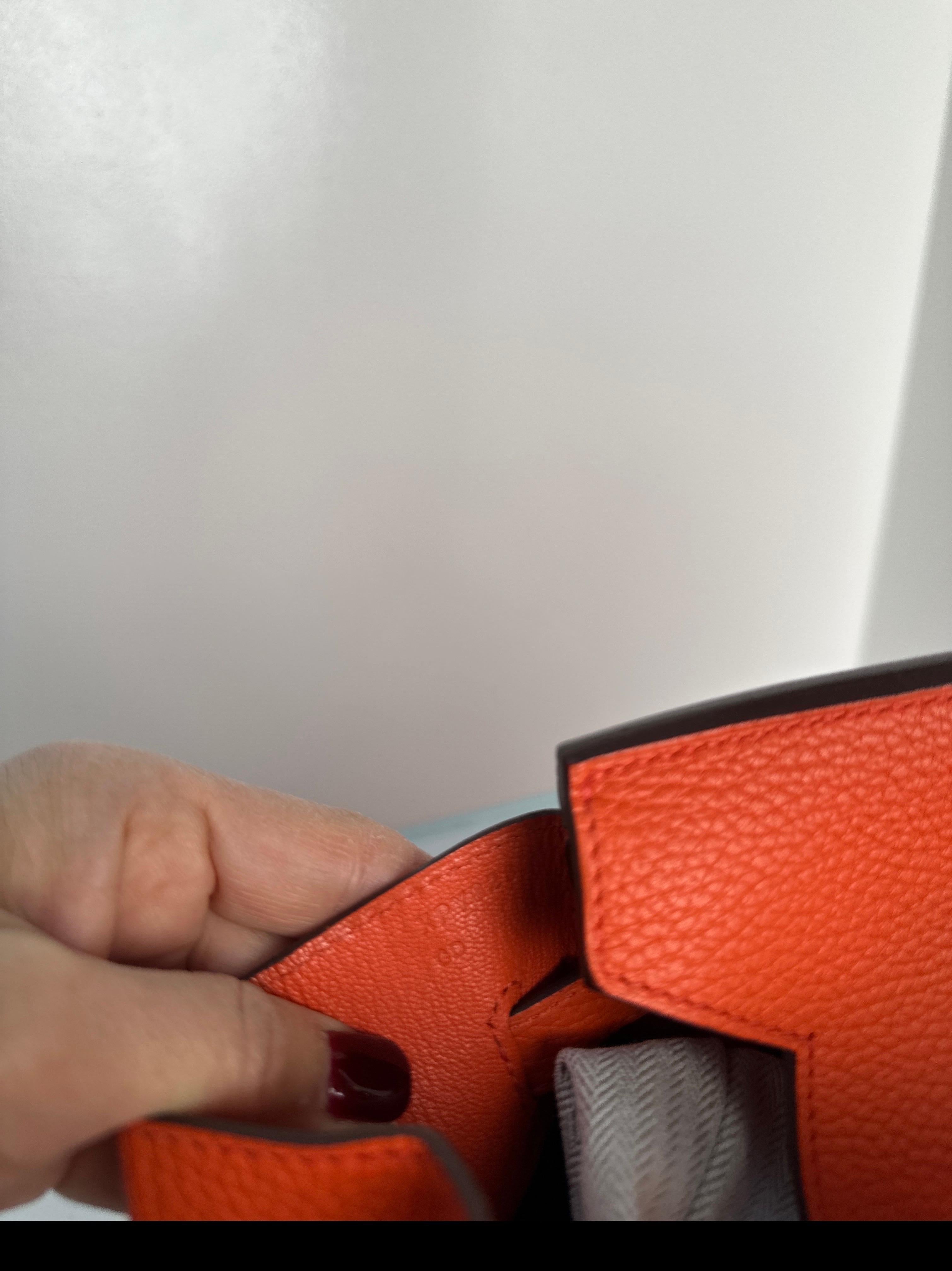 Borsa Birkin 35 di Hermes color arancio papavero 2
