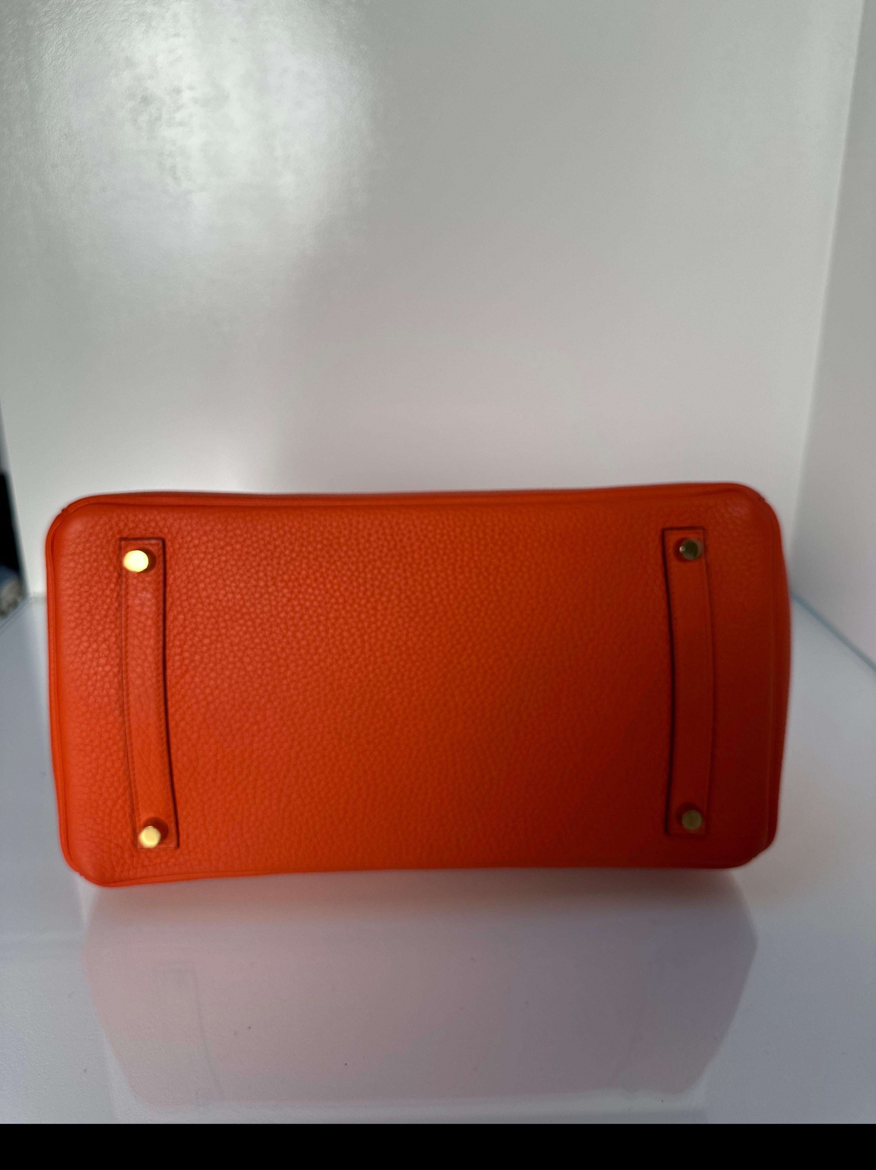 Hermes Poppy Orange Birkin 35 Bag 2
