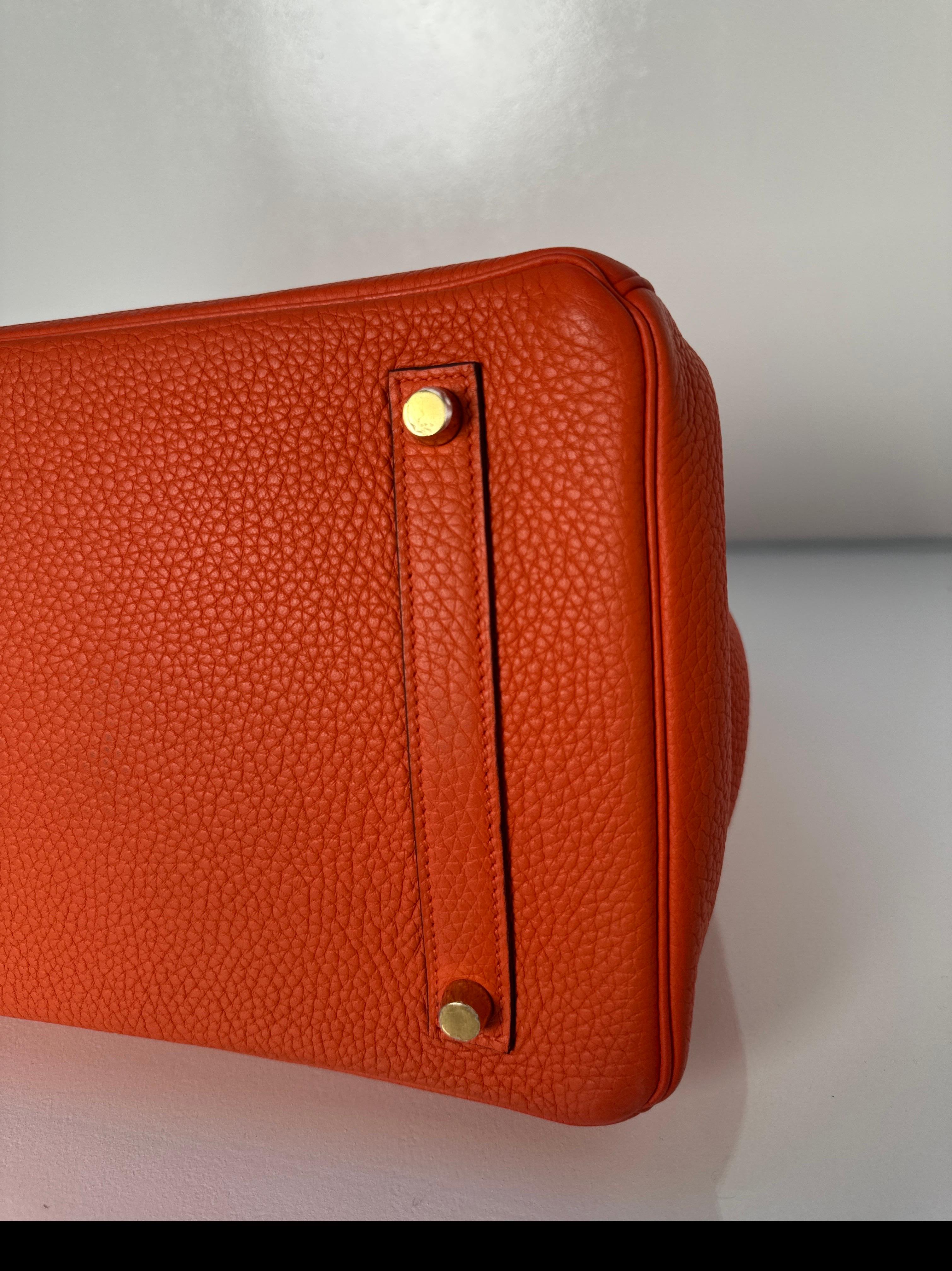 Hermes Poppy Orange Birkin 35 Bag 4