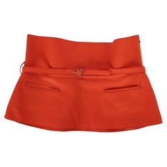 HERMES poppy orange leather 2011 BELTED PEPLUM WAIST Belt 38 HERMES poppy orange leather 2011 BELTED PEPLUM WAIST Belt 38