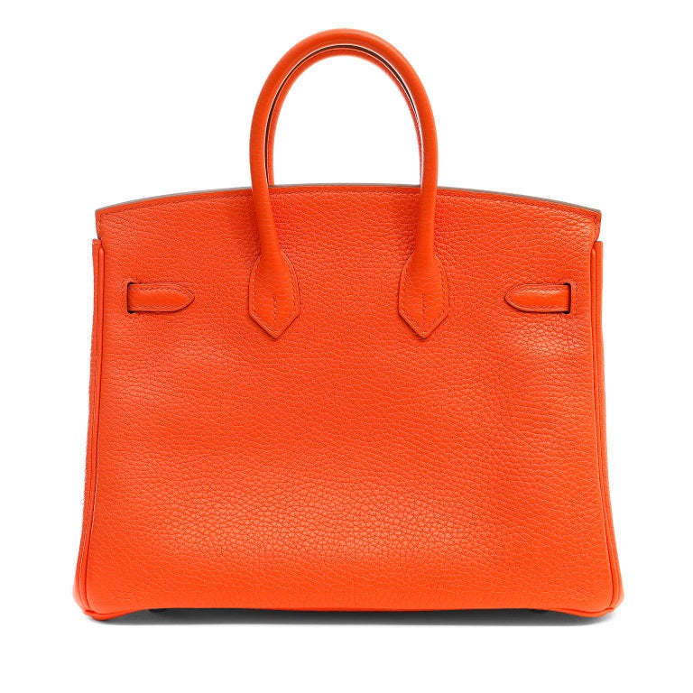 Hermès Poppy Orange Togo 25 cm Birkin with Gold Hardware For Sale at  1stDibs | women's hermes handbags, birkin 25 price, hermes birkin 35 orange  togo