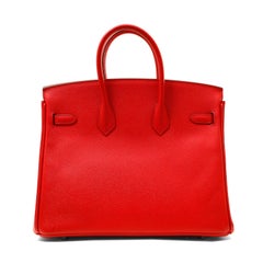 Hermès Mohnrot Epsom Leder 25 cm Birkin Tasche
