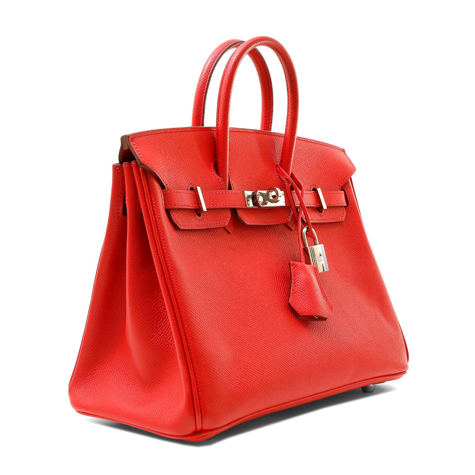 Hermès Poppy Red Epsom Leather 25 cm Birkin Bag For Sale at 1stDibs ...