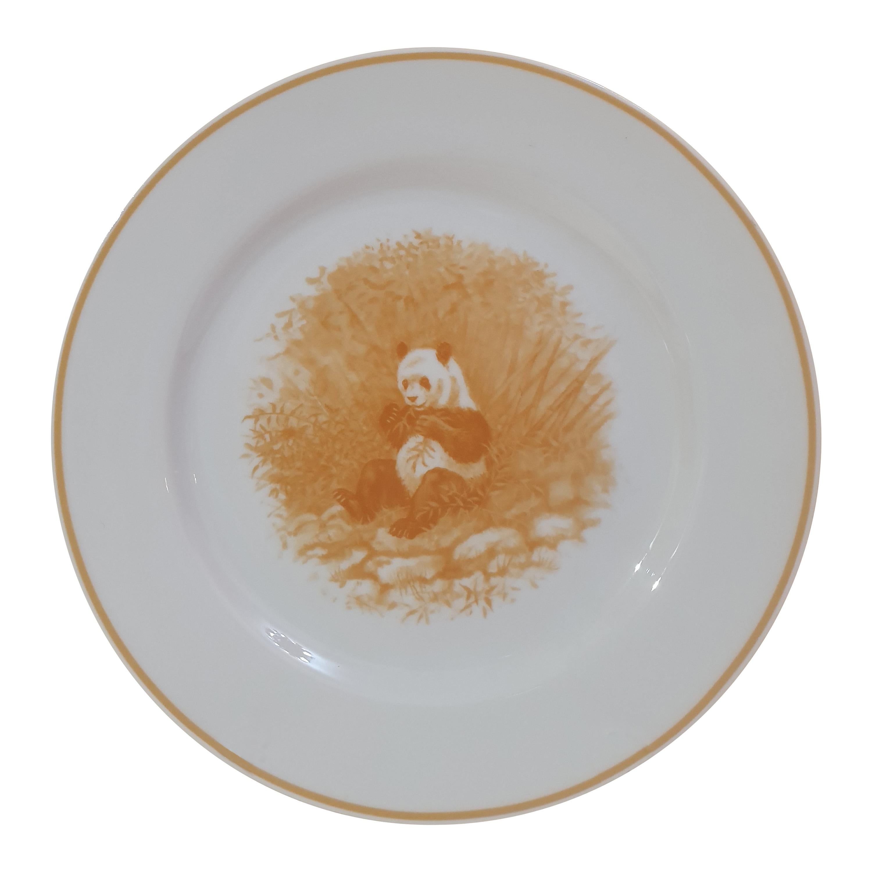 Hermès Porcelain "Animalia" Giant Panda Dessert Plate, France, Modern