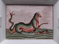 Hermès Porcelain Ashtray Change Tray Horse Seahorse Mythology Porcelain Gold