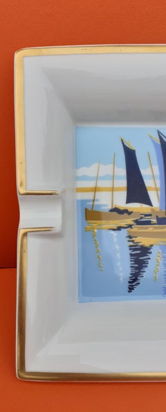 Hermès Porcelain Ashtray Change Tray Small Boats Pattern