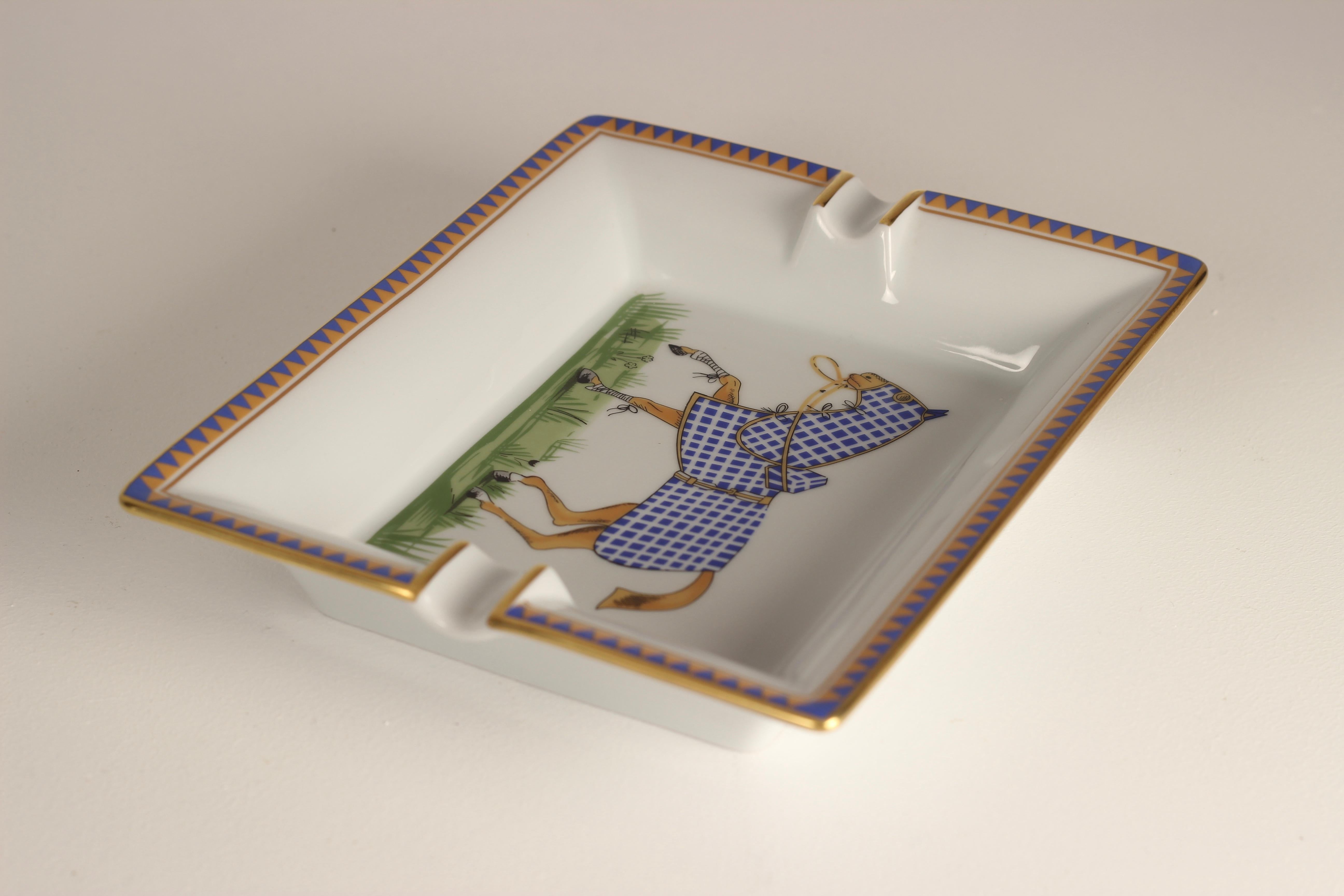 Modern Hermès Porcelain Ashtray or Tray Vide-Poche Catchall Made in France