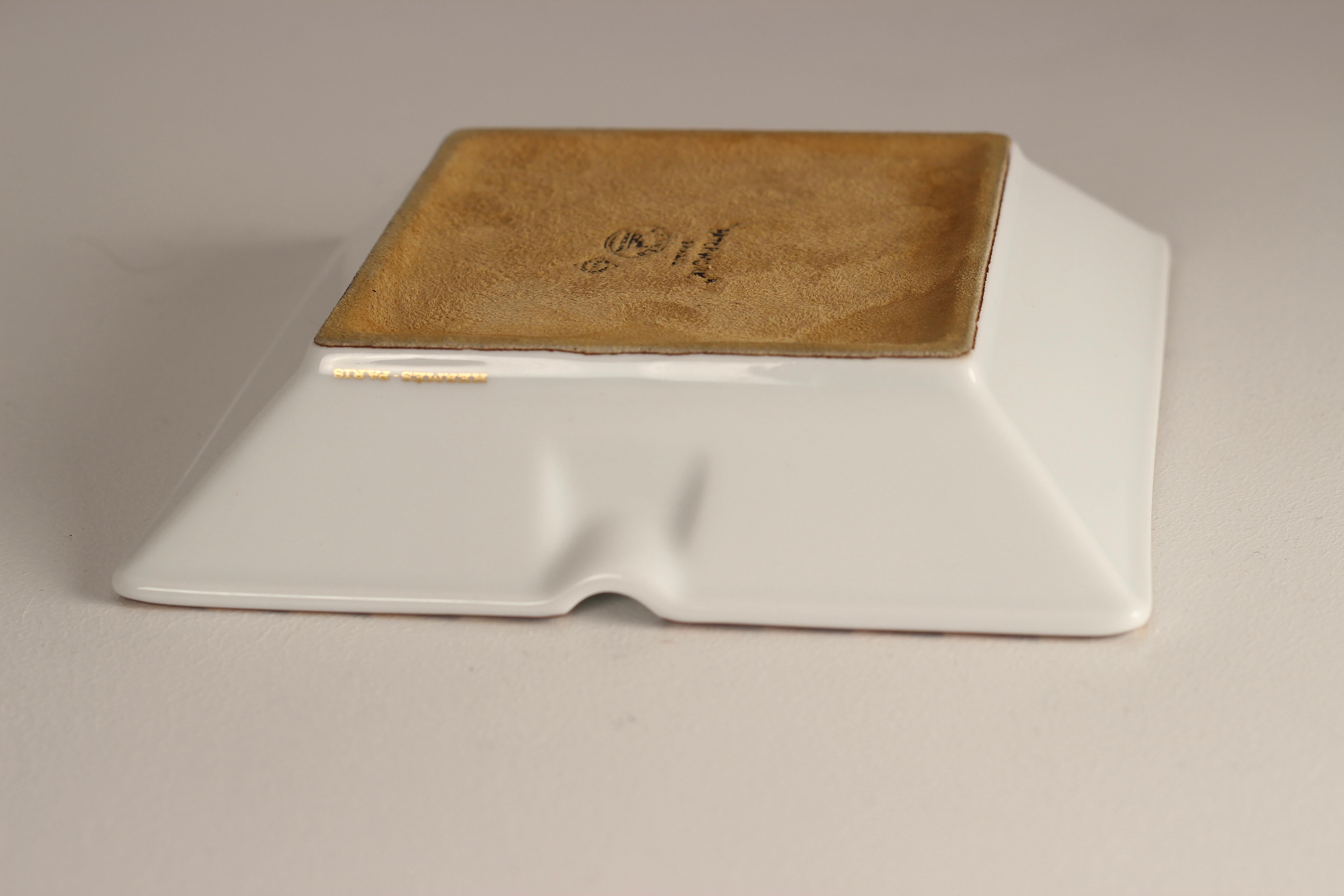 Late 20th Century Hermès Porcelain Ashtray or Tray Vide-Poche Catchall Made in France