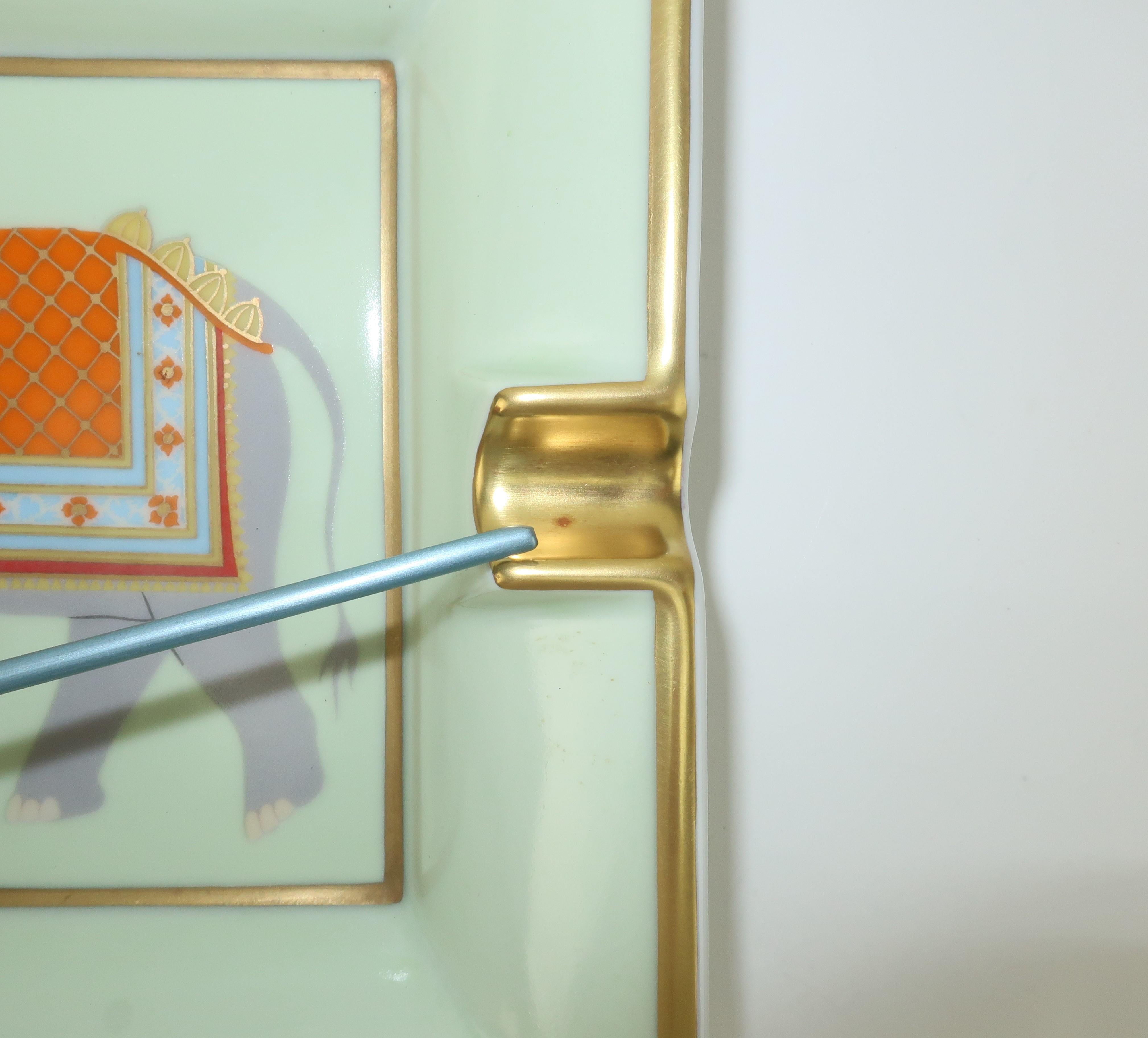 Hermès Porcelain Ashtray With Festooned Elephant 5