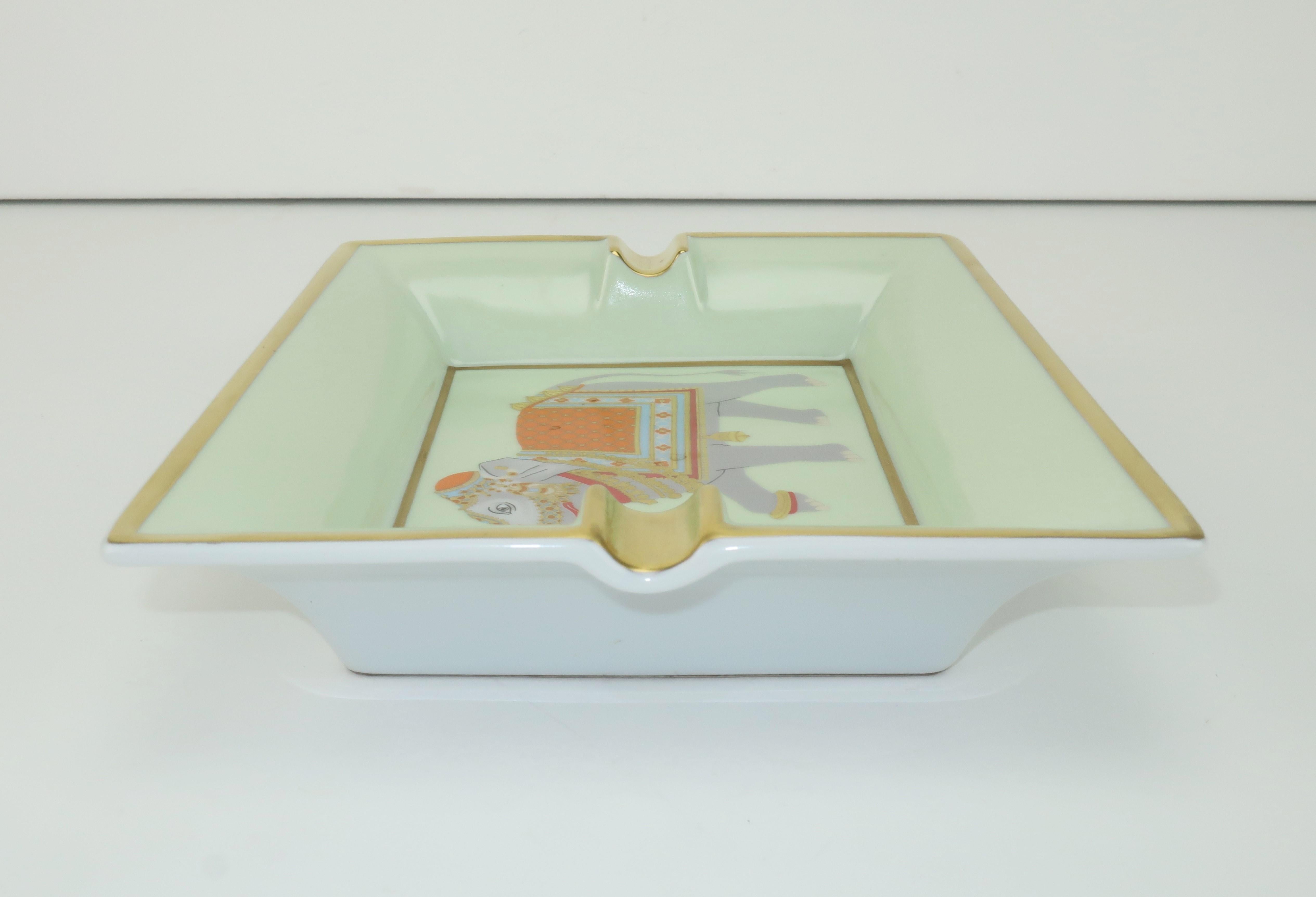 Women's or Men's Hermès Porcelain Ashtray With Festooned Elephant