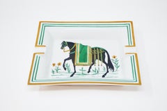 Hermès Porcelain Ashtray with Horse Design, Signed