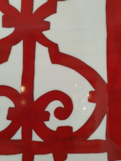 Hermès Porcelain "Balcon du Guadalquivir" Rectangular Platter, France, Modern