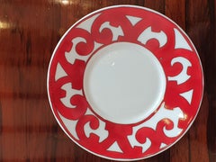 Hermès Porcelain "Balcon du Guadalquivir" Set of Two Tea Cups and Saucer, France