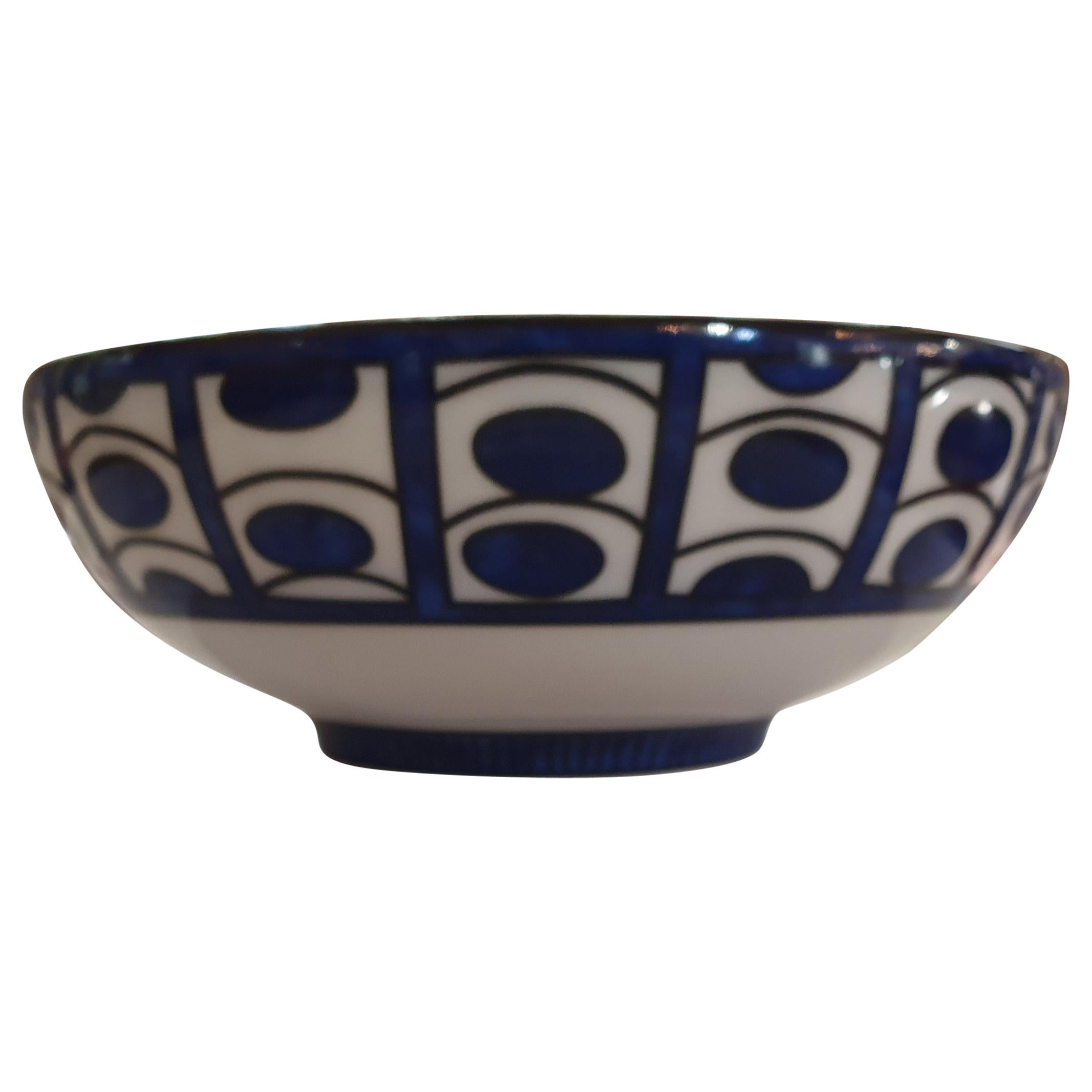 Hermès Porcelain "Bleus d'Ailleurs" Small Salad Bowl, France, Modern
