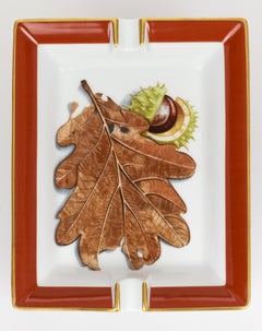 Hermes Porcelain Brown Chestnut Ashtray