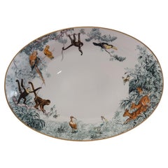 Hermès Porcelain "Carnets d'Equateur" Oval Plate, France, Modern