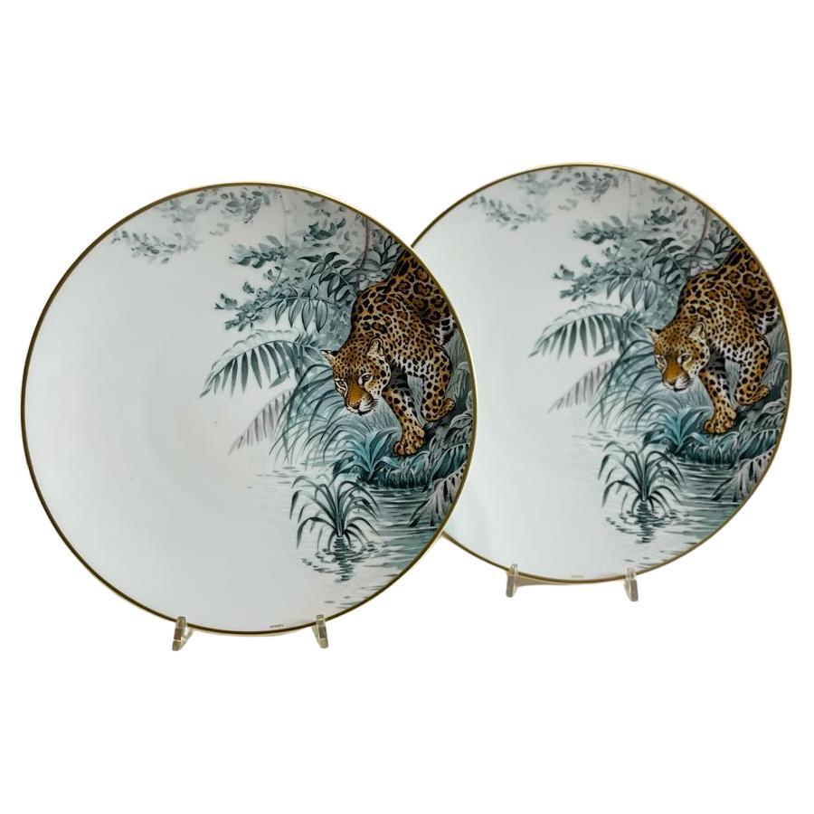 Hermès Porcelain "Carnets d'Equateur" Set of Two Dinner Plates, France, 2022 For Sale