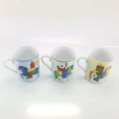 Hermès Porcelaine Cavalier en Formes set de 3 mugs