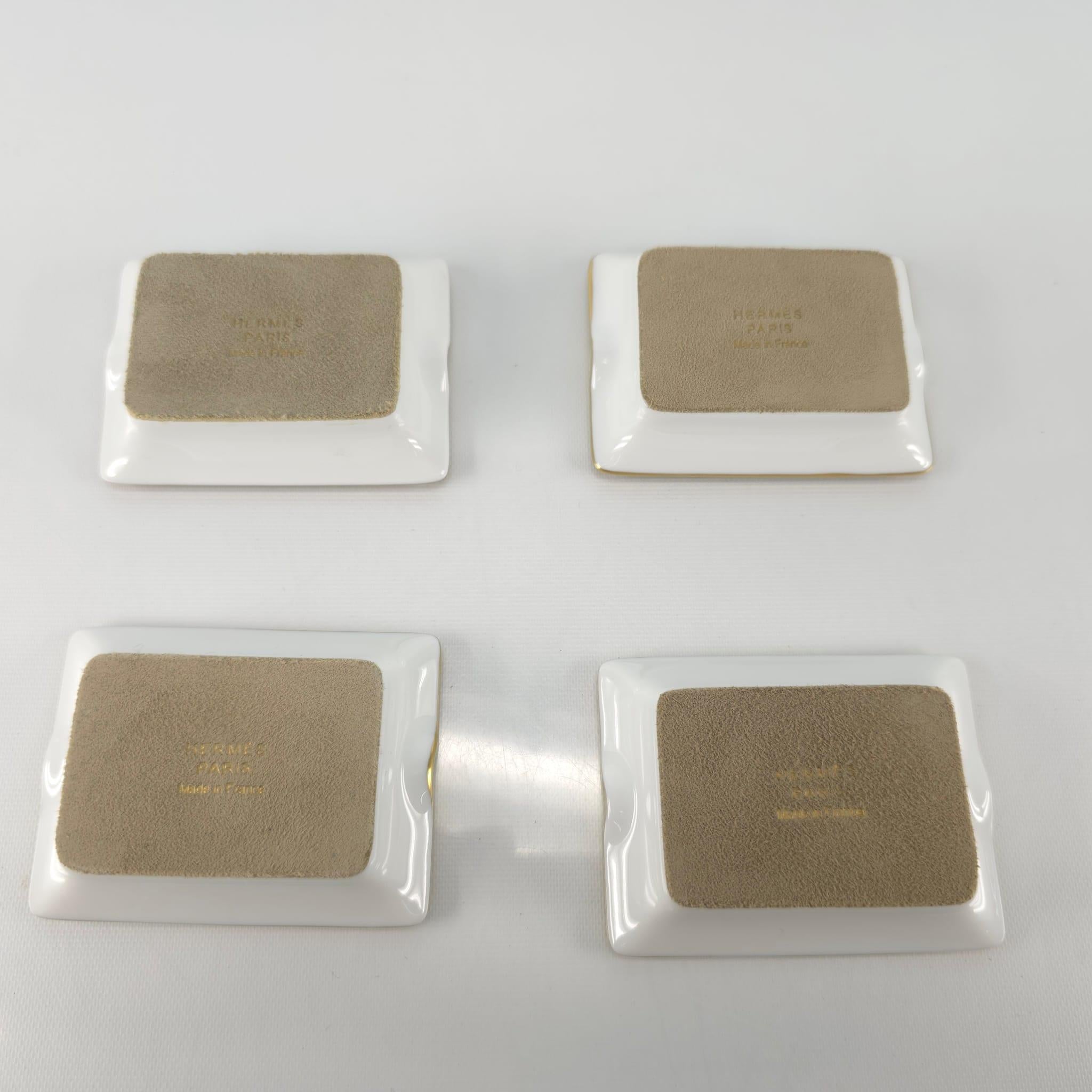 Hermès  Porcelain Cheval d’Orient set of 4 mini ashtrays 1