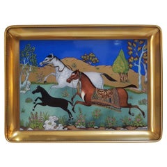 Hermès Porcelaine "Cheval d'Orient" Petit Plateau de Charge:: France:: Moderne