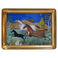 Hermès Porcelain "Cheval d'Orient" Small Charge Tray, France, Modern