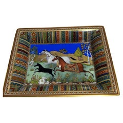 Hermès Porcelain Cheval D”orient tray, small model