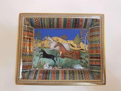 Hermès Porcelaine "Cheval D'orient" Vide-Poche Plateau de Charge:: France:: Moderne