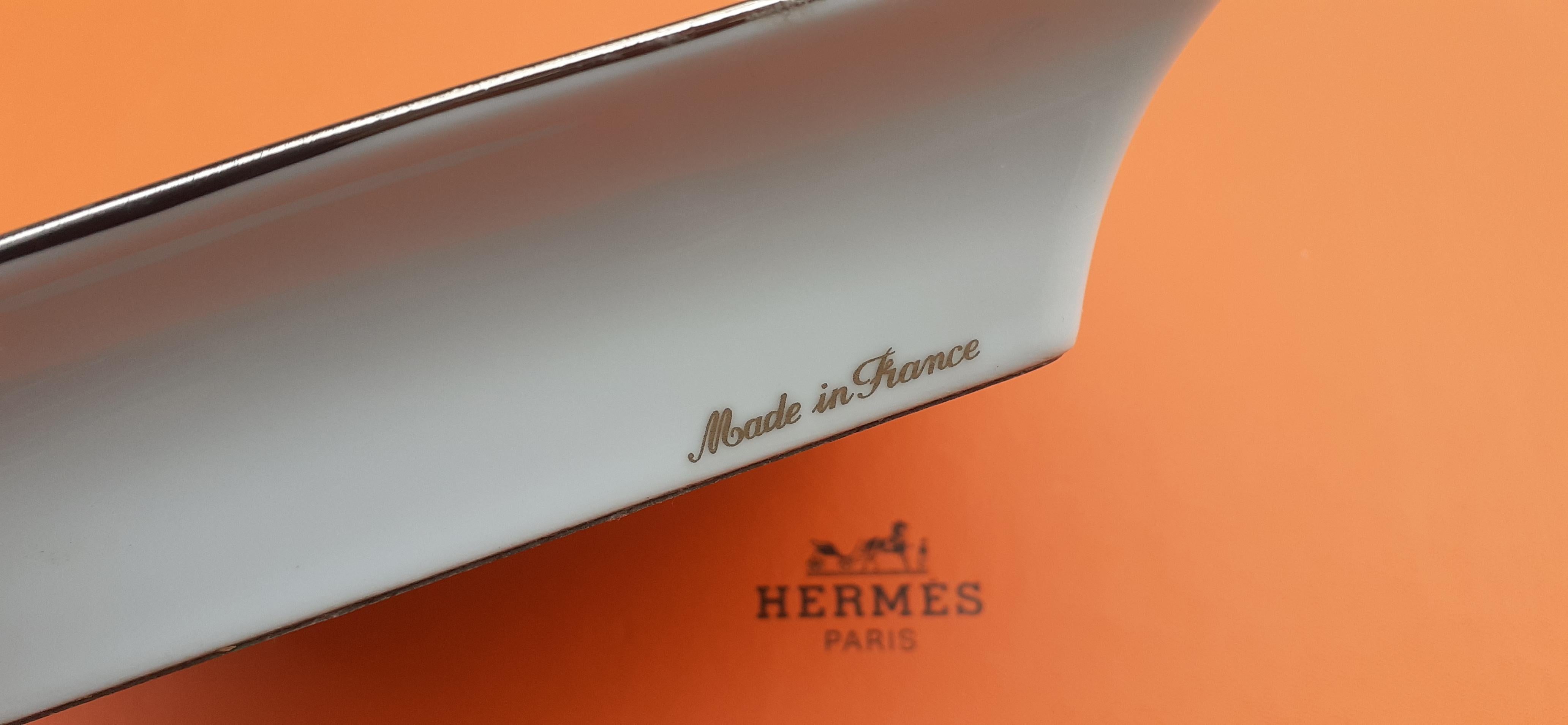 Hermès Porzellan Zigarren-Aschenbecher Wechselgeld Tablett Sättel Reiten Rodeo Texas im Angebot 7